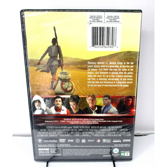Star Wars: Episode VII: the Force Awakens (DVD, 2016, New) Harrison Ford - Picture 2 of 2